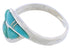 Southwestern Turquoise Jewelry Sterling Silver Ring Size 6-1/2 AX87764